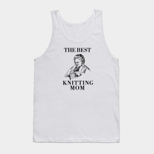 THE BEST KNITTING CRAFTS MOM LINE ART SIMPLE VECTOR STYLE, MOTHER OLD TIMES Tank Top